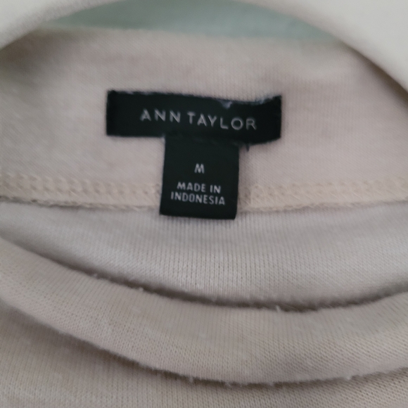 Ann Taylor Cream Mock Neck Long Sleeve Sweater - Picture 3 of 3